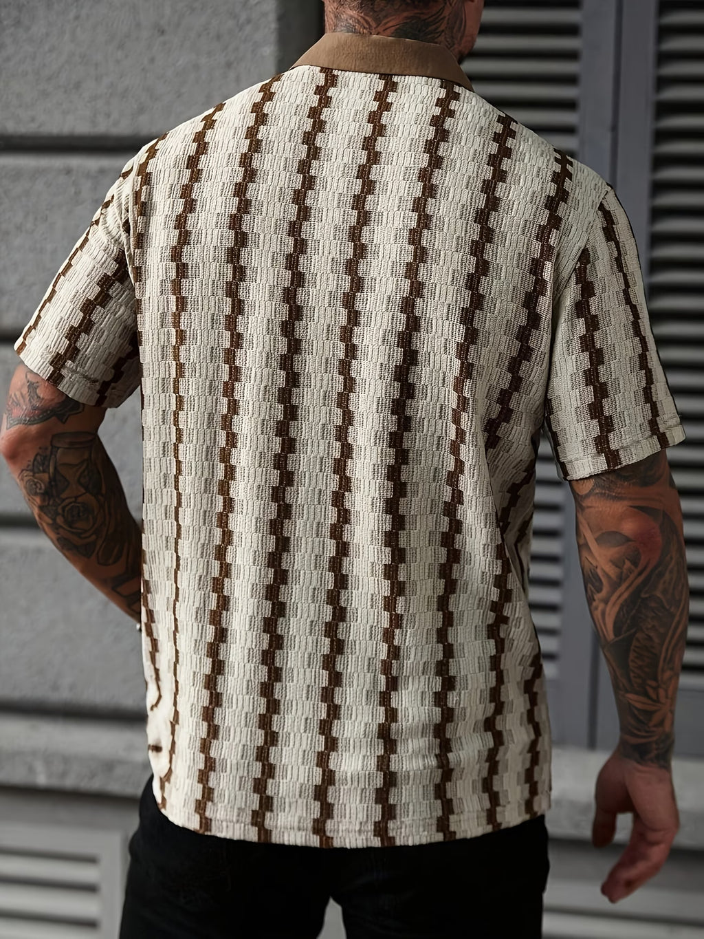 VEXA Patterned Knit Polo – Slim Fit Premium Shirt