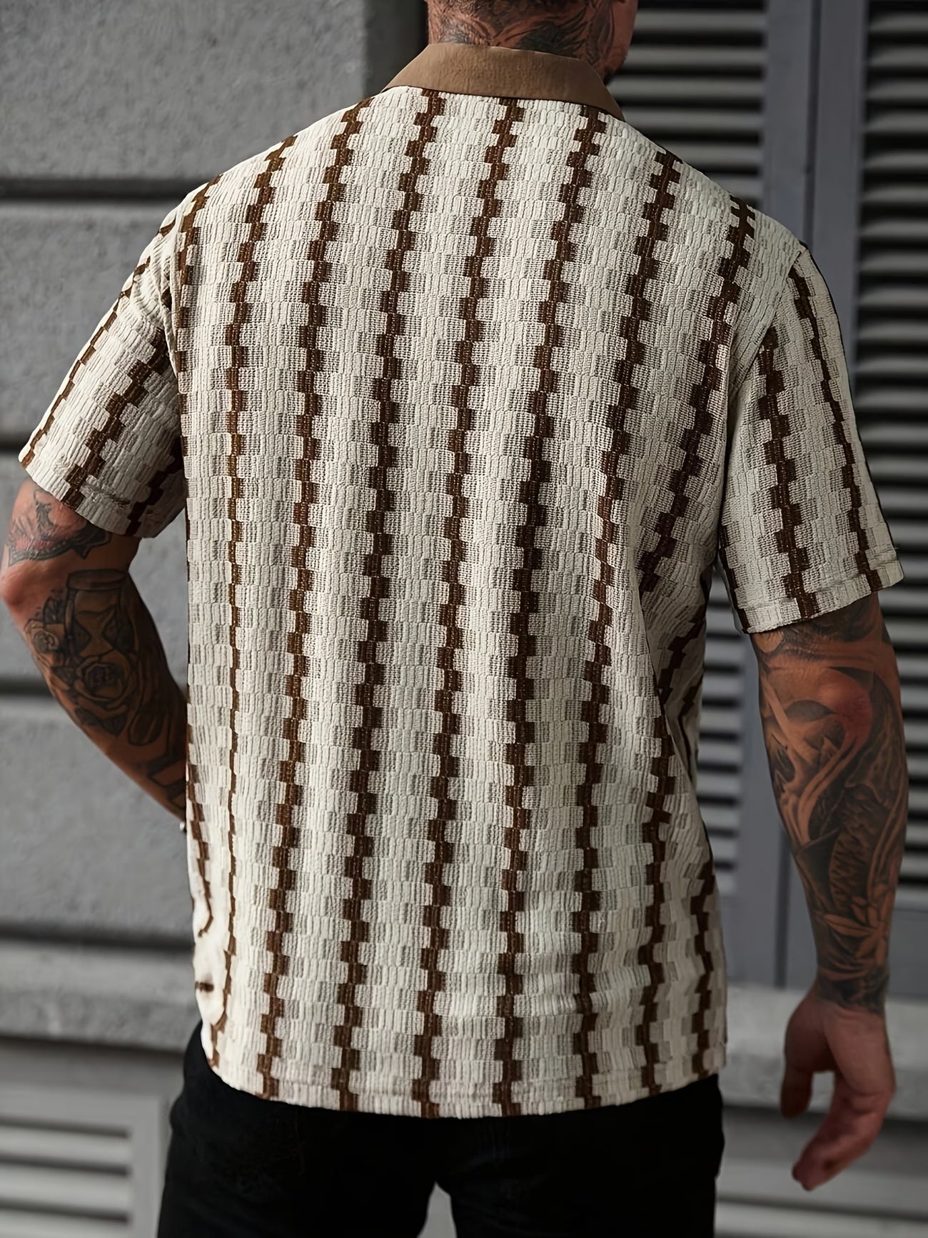 VEXA Patterned Knit Polo – Slim Fit Premium Shirt