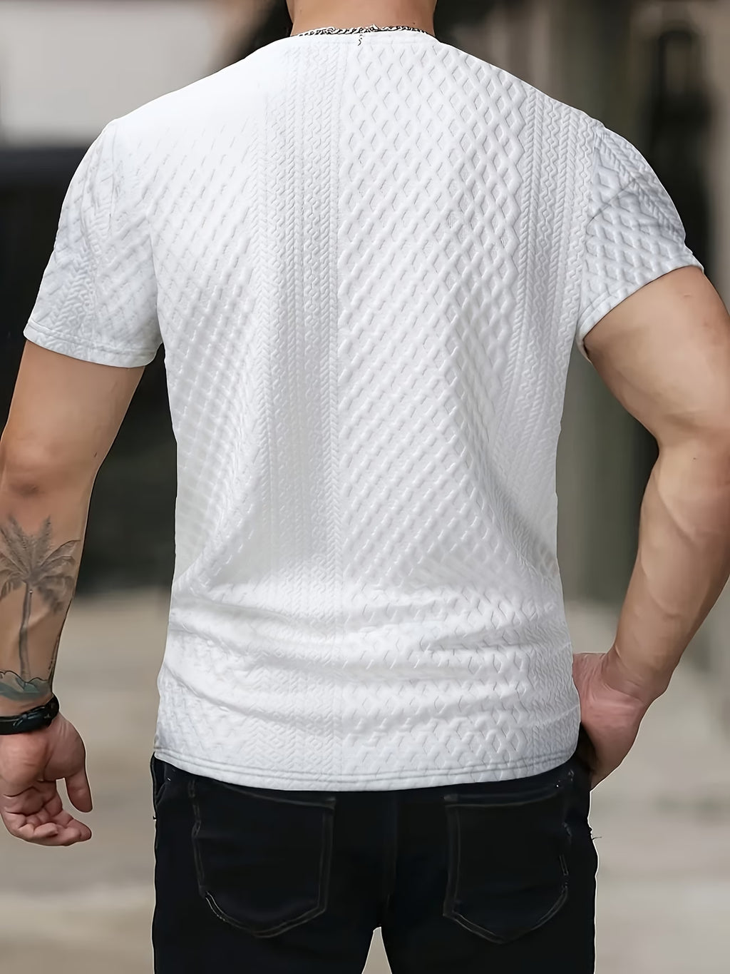 VEXA Textured Knit Tee – Slim Fit Essential Shirt
